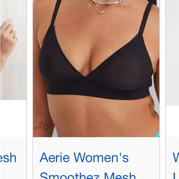 Smoothiez by Aerie Black Mesh Sheer See Through Unlined Wireless Bralette Bra - Picture 9 of 9